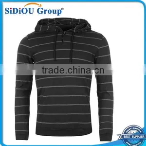 Pullover Stripe Hoody Mens With Pocket thumbnail-1