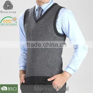 Fleece Vest for Men, V Ncek Wool Sweater Vest thumbnail-2
