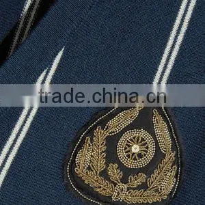 Hot Sale Navy and White Sleeveless Striped Knitted V-Neck Sweater for Women thumbnail-5