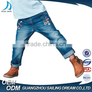2017 Hot New Product Baby Girl Clothes Pure Denim Long Trouser Skinny Child Jean thumbnail-1