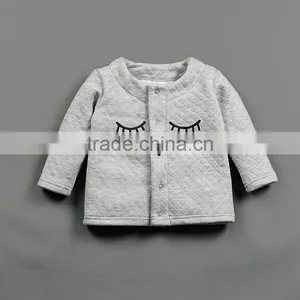 2017 Wholesale Baby Kids Girl Eyelash Coat Baby Tops o Neck Children Wear Out Clothes thumbnail-2
