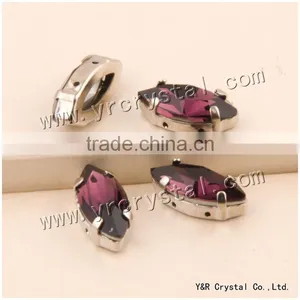 Navette Crystal Fancy Stone 5*10mm,7*15mm, 9*18mm 17*32mm Amethyst Crystal Rhinestone thumbnail-1
