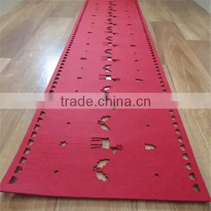 Christmas Reindeer RED Felt Table Runner/ Felt Reindeer Border Table Runner thumbnail-1