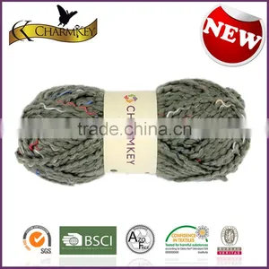 Charmkey Corrugated Yarn Rainbow Strips Polyester Acrylic Knitting Yarn for Women thumbnail-1