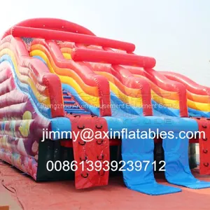 0.55MM Plato PVC Tarpaulin Giant Commercial Rainbow Inflatable Water Slide For Adults thumbnail-1