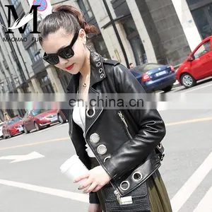 Custom Design Women Black Leather Jacket Custom Made Leather Jacket thumbnail-3