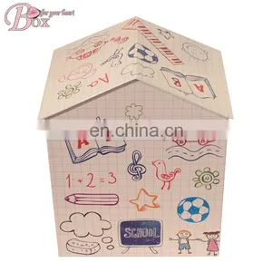 Cardboard House Shaped Drawer Clothes Office Files Storage Box thumbnail-2