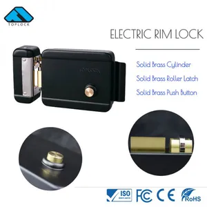 24V Electric Rim Lock With Nickel Plating Seperated Fixed Cylinder thumbnail-5