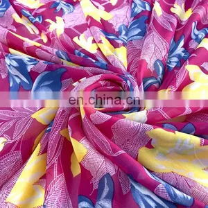 Beautiful Flowers Print Lightweight Chiffon Fabric for Women's Dress thumbnail-4