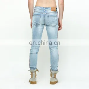 DiZNEW Fashion Super Skinny Jeans Strech Pants Damaged Track Destroyed Ripped Jeans thumbnail-5