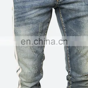 DiZNEW FABRICS CUSTOM WHITE SKINNY TRACK PANT JEANS FOR MEN thumbnail-7