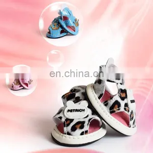 Dog Shoes Dog Sandals Teddy Bear VIP Dog Shoes Cover Crown Sandals Leopard Shoes thumbnail-2