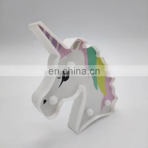 Bedroom Wall Decoration Colorful Unicorn Battery Operated Marquee LED Night Light thumbnail-5
