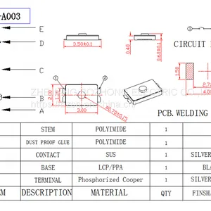 TS-A003 Factory Outlet Smd Micro Momentary Tact Switch for IR Temperature Gum thumbnail-3