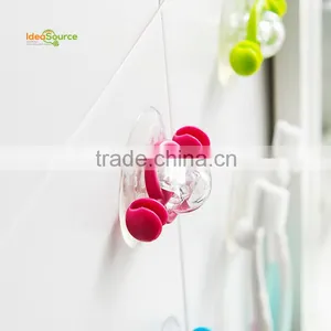 Round Silicone Suction Plastic Toothbrush Holder Hot Selling thumbnail-3