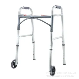 Rollator Walker Arc Shape Dual Button Folding Walker With 2 Wheels thumbnail-3
