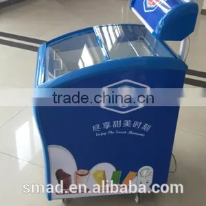 158L Glass Door Commercial Chest Freezer Showcase for Sale thumbnail-3