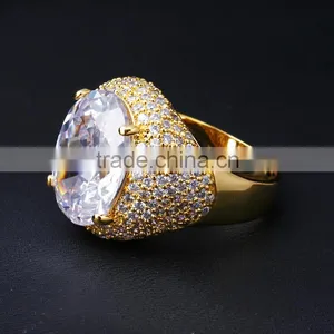 On Sale Fall 2016 Bridal Jewelry Big Zircon Crystal Propose Gorgeous Oval Ring thumbnail-6