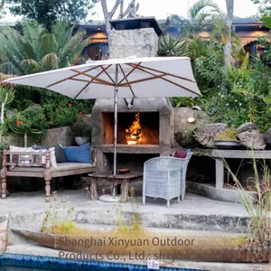 Luxury Patio Umbrella With Aluminum Pole and Solid Wood Rib Design for Home Use, Customized Sun Umbrella thumbnail-1