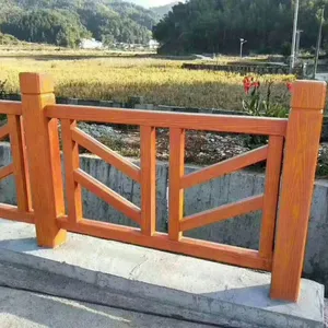 Cement Imitation Wood Railings for Scenic Spots, Imitation Bark Railing Plastic Molds, Customized Installation thumbnail-3