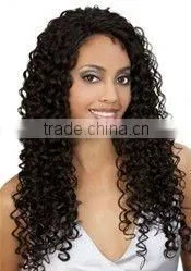 20" Natural Color Brazilian Virgin Hair Curly Silk Top Full Lace Wig thumbnail-1
