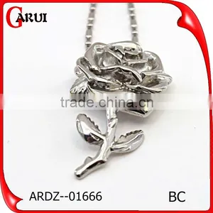 Fashion Jewellery Accessory Artificial Flowers Rose Gold Plated Mother'S Day Pendant thumbnail-2