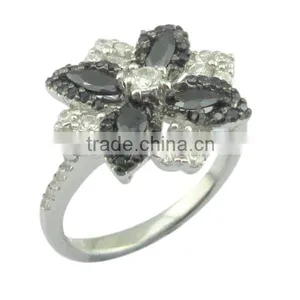 Flower 925 Silver Two-tone Plating Jewelry Ring thumbnail-2