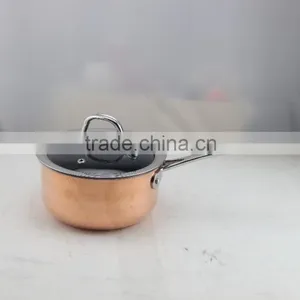 Copper Aluminum Non-stick Double 2 Layers Cookware Set Cooking Milk Pot Saucepan Long S/S Handle thumbnail-1