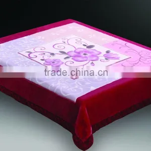 100% Polyester Printed and Special Carving Raschel Blanket 5kg thumbnail-1