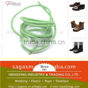 3mm 100% Cotton Green Boot Shoelace thumbnail-1