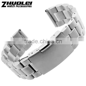 14|16|18|19|20|22|24mm High Quality Imported Stainless Steel Watch Band With Double Click Stainless Steel Buckle thumbnail-1