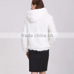 2016 Women White Long Mink Coat With Caps in China thumbnail-5