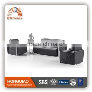 S-53 Leather Stainless Steel Fram High Quality Office Sofa thumbnail-1