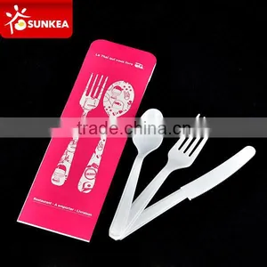 Disposable Plastic Cutlery Set Dinnerware Tableware Paper Wrapper thumbnail-4