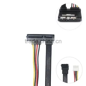 Right Angle SATA 7+15 Pin Female to 7pin L Shape to 4 Pin Power Cable thumbnail-2