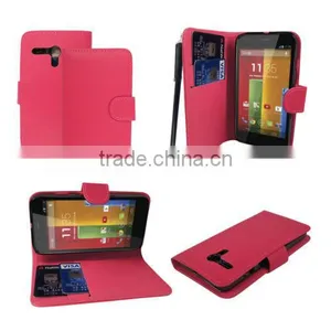 Leather Stand Wallet Mobile Phone Case Cover for Motorola Moto G X1032 thumbnail-1
