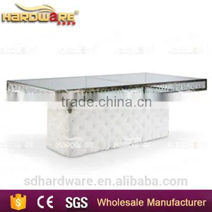 Hotel Crystal Pendant Cake Table , Tempered Dining Table for Wedding thumbnail-2