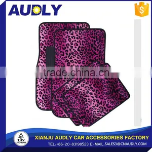 Leopard Decorative Carpet Car Mats With PVC Sticker Pad thumbnail-1