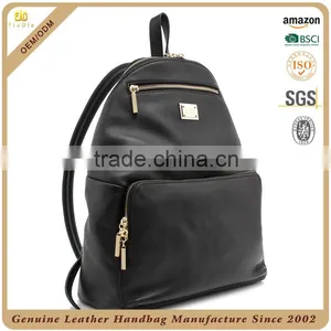 CSS1597-001 Low Price Black Leather Laptop Backpack Bag thumbnail-2