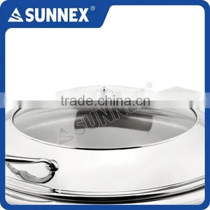 SUNNEX Professional Mirror Finish Hydraulic Hinge 6.8 Litre Glass Lid Chafer thumbnail-4