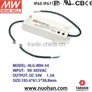 Meanwell Led Driver HLG-80H-54B 80W Led Dimmer Driver 80w 54v 0~10v Dimming thumbnail-1