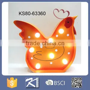 New Arrival Garden Metal Decorative Rooster With Led Light thumbnail-2