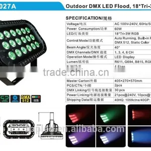 High Quality Auto Runnning18*Tri-3W Waterproof 60W LED Flood Light thumbnail-1
