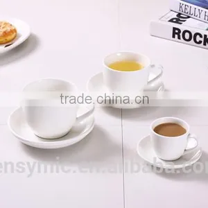Fancy White Porcelain Sublimation Coffee Cup With Saucer thumbnail-1