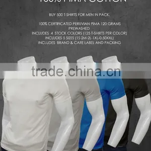 Peru Pima Cotton 100% Blank T-shirts in Pack thumbnail-1
