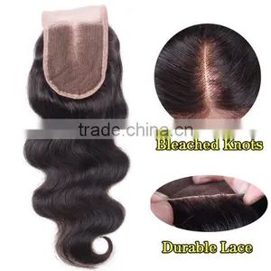 Brazilian Body Wave Top Closure Unprocessed Human Hair Lace Closure Bleached Knots With Baby Hair thumbnail-1