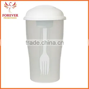 Wholesale Cheap Functional Salad Shaker Cups With Fork Bottle thumbnail-5