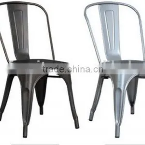 Industrial Metal Side Chair Gloss Finish Dinning Colorful Stackable Chair thumbnail-5