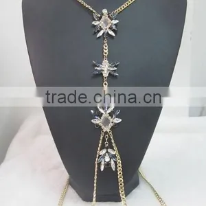 Europe and America Sexy Luxury Beach Bikini With Rhinestone Waist Belly Body Chian thumbnail-4