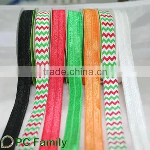 Wholesale 5/8" Chevron Printed Fold Over Elastic FOE thumbnail-1
